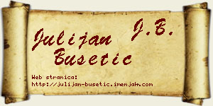 Julijan Bušetić vizit kartica